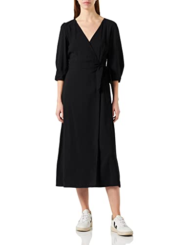 Tamaris Damen Midi Wickelkleid ALACA Schwarz 36 von Tamaris