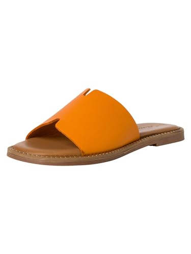 Tamaris Damen Mules Pantoletten Leder Sommer; ORANGE/orange; 37 EU von Tamaris