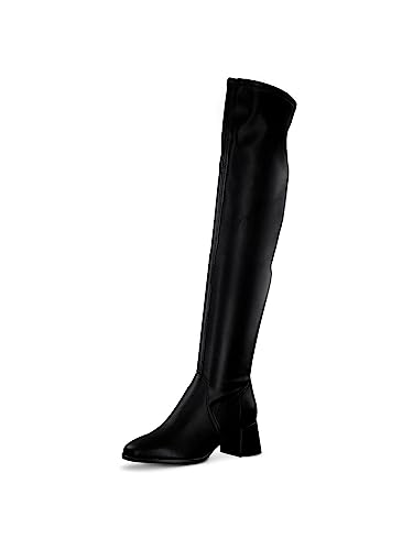 Tamaris Damen Overknee Boots Blockabsatz; BLACK/schwarz; 37 EU von Tamaris