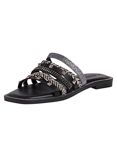 Tamaris Damen 1-1-27117-20 Flacher Slipper, Black Nubuk, 38 EU von Tamaris