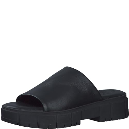 Tamaris Damen Plateau Mules Leder Blockabsatz Sommer; BLACK UNI/schwarz; 36 EU von Tamaris