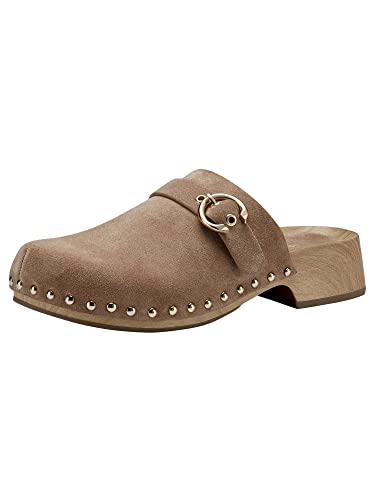 Tamaris Damen Pantoletten, Frauen Slipper,Backless Slipper,Gartenschuhe,Sommerschuhe,sommerclogs,Sandalen,Freizeitschuhe,Camel Suede,39 EU von Tamaris