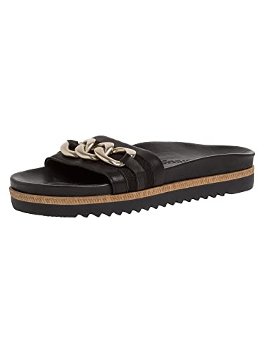 Tamaris Damen Pantoletten, Frauen Slipper,Mules,Gartenschuhe,Sommerschuhe,sommerclogs,Sandalen,Freizeitschuhe,Slipper,Black Leather,39 EU von Tamaris