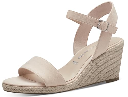 Tamaris Damen Komfort Sandalen Keil 1-28300-42 Creme, Groesse:40 EU von Tamaris