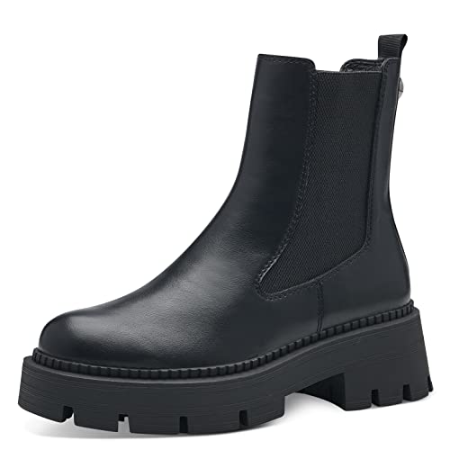 Tamaris Damen Plateaustiefeletten, Frauen Stiefeletten,TOUCHit-Fußbett,uebergangsstiefel,plateauabsatz,flach,boots,stiefel,BLACK UNI,42 EU von Tamaris