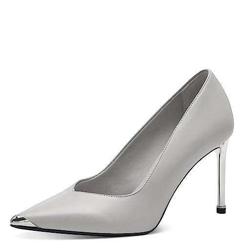 Tamaris Damen Pumps Vegan Stilettoabsatz; LIGHT GREY/grau; 36 EU von Tamaris