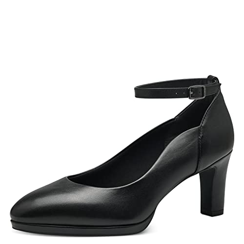 Tamaris Damen Riemchen Pumps, Frauen Absatzschuhe,TOUCHit-Fußbett,fersenhalter,Absatzschuhe,high Heels,stoeckelschuhe,Black Leather,37 EU von Tamaris