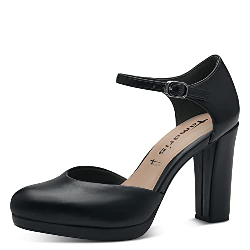 Tamaris Damen Riemchen Pumps, Frauen Absatzschuhe,TOUCHit-Fußbett,stöckelschuhe,knöchelriemchen,Fesselriemchen,high Heels,Black MATT,39 EU von Tamaris