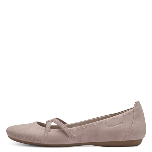 Tamaris Damen Riemchenballerinas, Frauen Flats,Ballerinen,Halbschuhe,Sommerschuhe,Slipper,Ballerina-Schuhe,Ballett-Schuhe,flach,Rose,41 EU von Tamaris