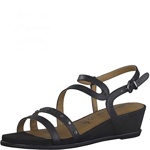 Tamaris Damen Riemchen Sandalen, Frauen Sandalen,Touch It-Fußbett,ladies,women's,woman,sandaletten,sommerschuhe,sommersandalen,BLACK,37 EU / 4 UK von Tamaris