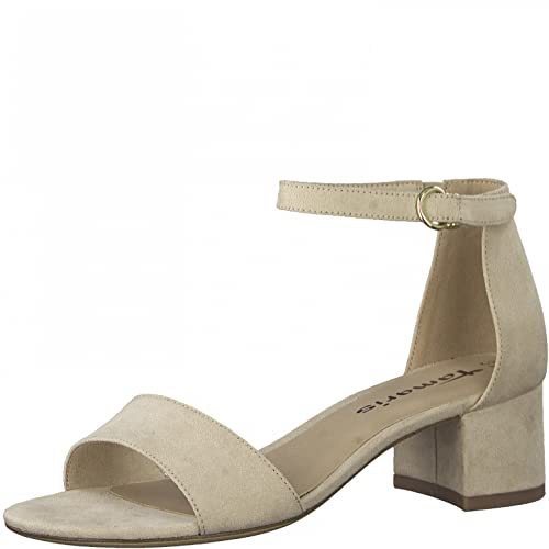 Tamaris Damen Riemchensandalen, Frauen Sandaletten,Absatz,Women's,Lady,Ladies,Sommerschuhe,Freizeitschuhe,offene Schuhe,Nude,39 EU / 5.5 UK von Tamaris