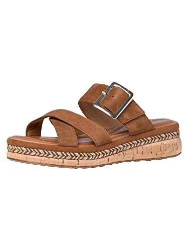 Tamaris Damen Riemchensandalen, Frauen Sandaletten,Comfort Lining,TOUCHit-Fußbett,bequem,flach,Women's,Woman,Lady,Ladies,Cognac,40 EU / 6.5 UK von Tamaris