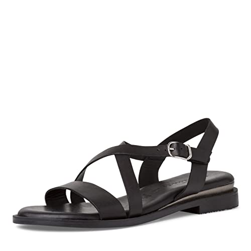 Tamaris Damen Riemchensandalen, Frauen Sandaletten,TOUCHit-Fußbett,Lady,Ladies,Sommerschuhe,Freizeitschuhe,offene Schuhe,Black,37 EU / 4 UK von Tamaris