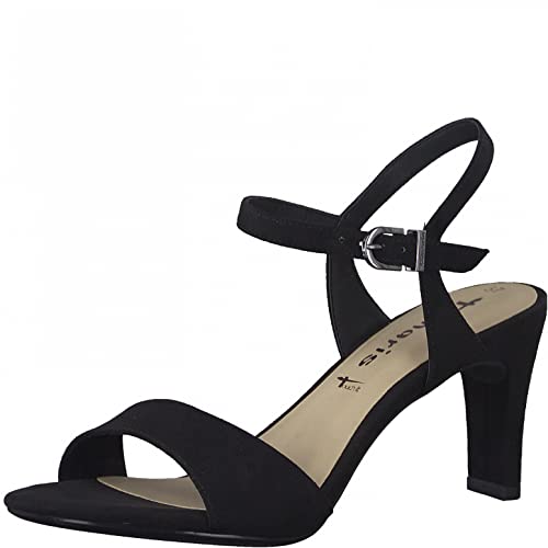 Tamaris Damen Riemchensandalen, Frauen Sandaletten,TOUCHit-Fußbett,Strandschuhe,Sandaletten,Sommersandalen,Absatz,Women's,Black,38 EU / 5 UK von Tamaris