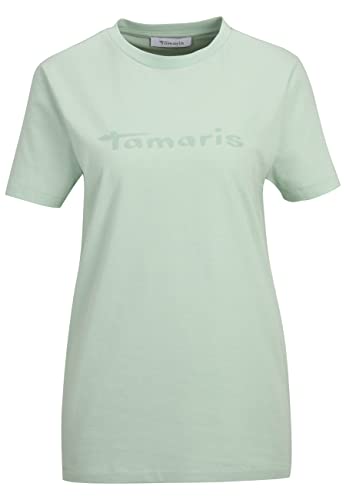 Tamaris Damen Rundhalsausschnitt Logo T-Shirt AALEN Grün XL von Tamaris