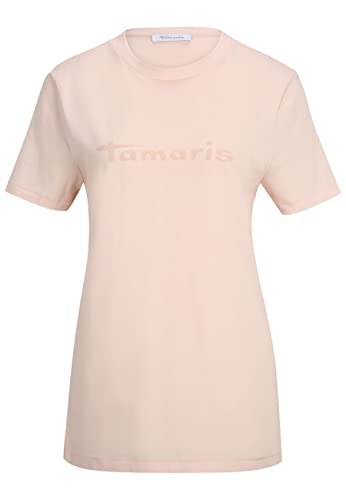 Tamaris Damen Rundhalsausschnitt Logo T-Shirt AALEN Pink XL von Tamaris