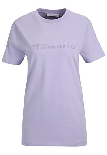 Tamaris Damen Rundhalsausschnitt Logo T-Shirt AALEN Violett M von Tamaris