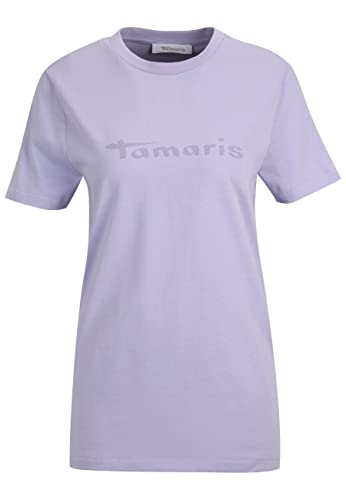 Tamaris Damen Rundhalsausschnitt Logo T-Shirt AALEN Violett XL von Tamaris