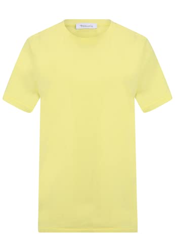 Tamaris Damen Rundhalsausschnitt plain T-Shirt ADRIA Gelb M von Tamaris