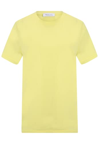 Tamaris Damen Rundhalsausschnitt plain T-Shirt ADRIA Gelb S von Tamaris