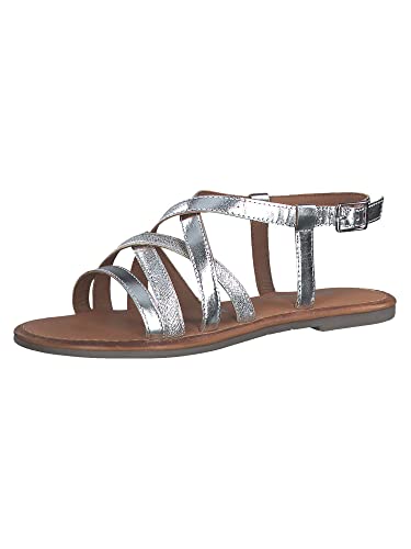 Tamaris Damen 1-1-28196-20 Sandale, Silver, 38 EU Schmal von Tamaris