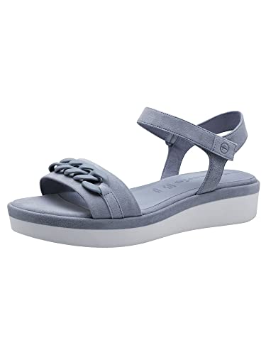 Tamaris Damen 1-1-28267-30 Flache Sandale, LT Blue Suede, 38 EU von Tamaris