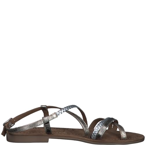 Tamaris Damen Sandaletten, Frauen Sandalen,Leichter Absatz,Sommerschuhe,Freizeitschuhe,offene Schuhe,Strandschuhe,Champagne Comb,38 EU von Tamaris