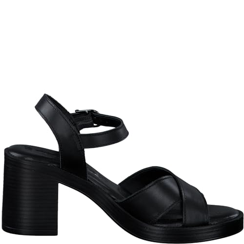 Tamaris Damen Sandaletten, Frauen Sandalen,Sommersandalen,bequem,flach,Sommerschuhe,Freizeitschuhe,offene Schuhe,Strandschuhe,Black,38 EU von Tamaris