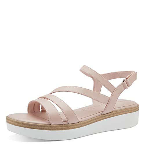 Tamaris Damen Sandaletten, Frauen Sandalen,sommersandalen,bequem,flach,sommerschuhe,freizeitschuhe,offene schuhe,strandschuhe,POWDER,41 EU von Tamaris