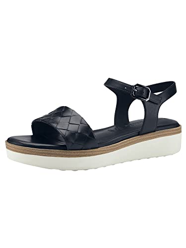 Tamaris Damen Sandaletten, Frauen Sandalen,sommerschuhe,freizeitschuhe,offene schuhe,strandschuhe,sommersandalen,bequem,flach,NAVY,37 EU von Tamaris