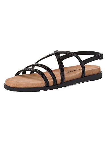 Tamaris Damen Sandaletten, Frauen Sandalen,strandschuhe,sommersandalen,bequem,flach,sommerschuhe,freizeitschuhe,BLACK GLAM,38 EU von Tamaris