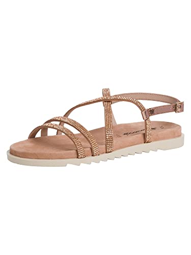 Tamaris Damen Sandaletten, Frauen Sandalen,strandschuhe,sommersandalen,bequem,flach,sommerschuhe,freizeitschuhe,COPPER GLAM,39 EU von Tamaris