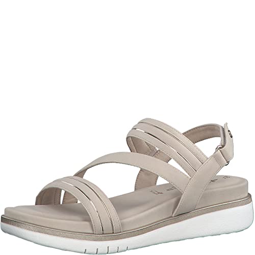 Tamaris Damen Sandaletten, Frauen Sandalen,TOUCHit-Fußbett,freizeitschuhe,offene schuhe,strandschuhe,sommersandalen,bequem,flach,SHELL,38 EU von Tamaris