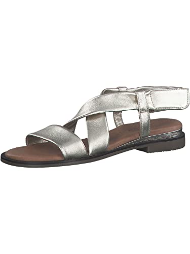 Tamaris Damen Sandaletten, Frauen Sandalen,TOUCHit-Fußbett,sommersandalen,bequem,flach,sommerschuhe,freizeitschuhe,LIGHT GOLD,37 EU von Tamaris