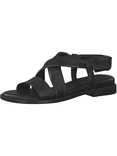 Tamaris Damen Sandaletten, Frauen Sandalen,TOUCHit-Fußbett,sommersandalen,bequem,flach,sommerschuhe,freizeitschuhe,offene schuhe,BLACK,36 EU von Tamaris