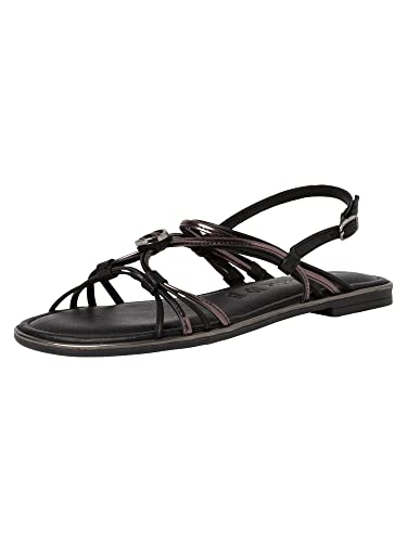 Tamaris Damen Sandaletten, Frauen Sandalen,TOUCHit-Fußbett,sommerschuhe,freizeitschuhe,offene schuhe,strandschuhe,bequem,BLACK COMB,39 EU von Tamaris