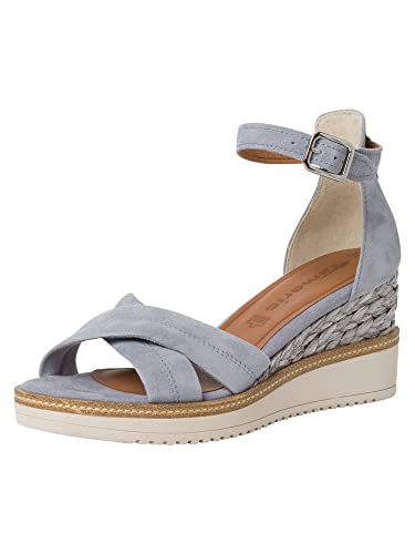 Tamaris Damen Sandaletten, Frauen Sandalen,TOUCHit-Fußbett,strandschuhe,high heels,stilettos,offene absatzschuhe,LIGHT BLUE,41 EU von Tamaris