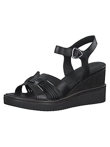 Tamaris Damen Sandaletten, Frauen Sandalen,TOUCHit-Fußbett,high heels,stilettos,offene absatzschuhe,hoher absatz,sommerschuhe,BLACK,41 EU von Tamaris