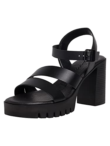 Tamaris Damen Sandaletten, Frauen Sandalen,TOUCHit-Fußbett,high heels,stilettos,offene absatzschuhe,hoher absatz,sommerschuhe,BLACK,41 EU von Tamaris