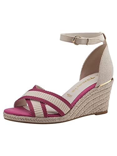 Tamaris Damen Sandaletten, Frauen Sandalen,TOUCHit-Fußbett,leichter absatz,freizeitschuhe,offene schuhe,strandschuhe,elegant,RASPBERRY,38 EU von Tamaris