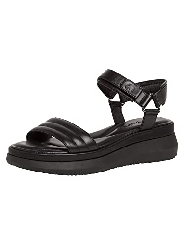 Tamaris Damen Sandaletten, Frauen Sandalen,TOUCHit-Fußbett,offene schuhe,strandschuhe,riemchensandalen,elegant,leichter absatz,BLACK,37 EU von Tamaris