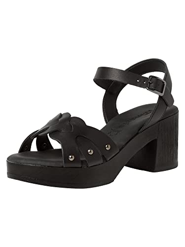 Tamaris Damen Sandaletten, Frauen Sandalen,TOUCHit-Fußbett,offene schuhe,strandschuhe,riemchensandalen,elegant,leichter absatz,BLACK,37 EU von Tamaris