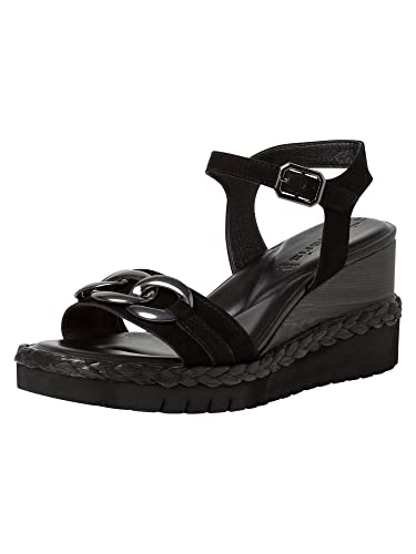 Tamaris Damen Sandaletten, Frauen Sandalen,TOUCHit-Fußbett,offene schuhe,strandschuhe,high heels,stilettos,offene absatzschuhe,BLACK,39 EU von Tamaris