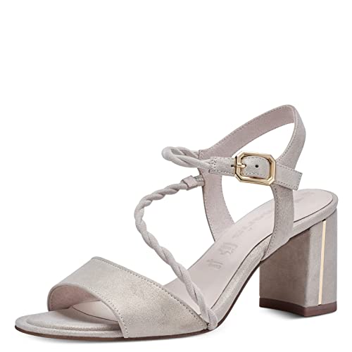 Tamaris Damen Sandaletten, Frauen Sandalen,TOUCHit-Fußbett,Riemchensandalen,Leichter Absatz,Sommerschuhe,Freizeitschuhe,Cashmere Pearl,36 EU von Tamaris