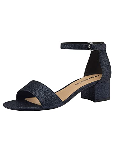 Tamaris Damen Sandaletten, Frauen Sandalen,offene Schuhe,Strandschuhe,Riemchensandalen,elegant,Leichter Absatz,Sommerschuhe,Navy Glam,37 EU von Tamaris