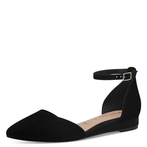 Tamaris Damen Sandaletten, Frauen Sandalen,sommersandalen,bequem,flach,sommerschuhe,freizeitschuhe,offene schuhe,strandschuhe,BLACK,37 EU von Tamaris