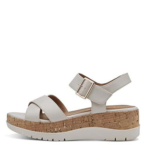 Tamaris Damen Sandaletten, Frauen Sandalen,sommersandalen,bequem,flach,sommerschuhe,freizeitschuhe,offene schuhe,strandschuhe,IVORY,40 EU von Tamaris