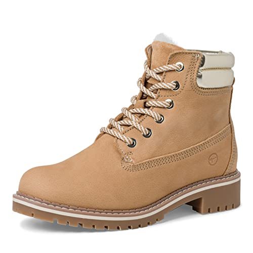 Tamaris Damen Schnürstiefel, Frauen Stiefel,Wechselfußbett,DUOtex,wasserabweisend,warm gefüttert,schnürung,winterstiefel,CAMEL,36 EU von Tamaris