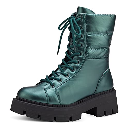 Tamaris Damen Schnürstiefel, Frauen Stiefel,wasserabweisend,warm gefüttert,uebergangsstiefel,uebergangsschuhe,schnürboots,Green,40 EU von Tamaris