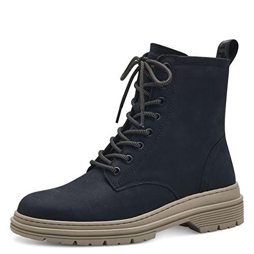 Tamaris Damen Schnürstiefeletten, Frauen Stiefeletten,halbstiefel,kurzstiefel,uebergangsschuhe,uebergangsstiefel,schnürboots,NAVY,40 EU von Tamaris